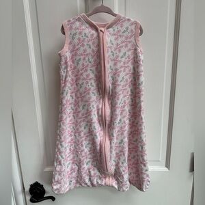 Burt’s Bees Baby Girls M 6-12M White & Pink Floral Sleepsack